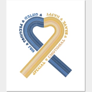 Down Syndrome Awareness Ribbon Posters and Art